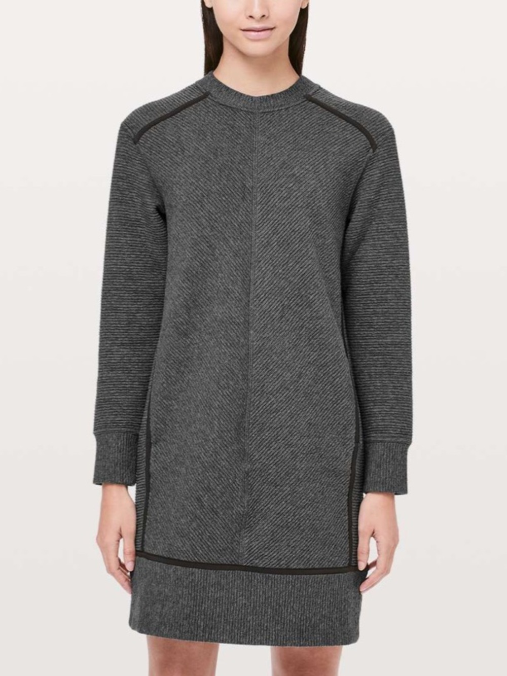 Lululemon On Repeat Dress Heathered Core Dark Grey Longsleeve 8